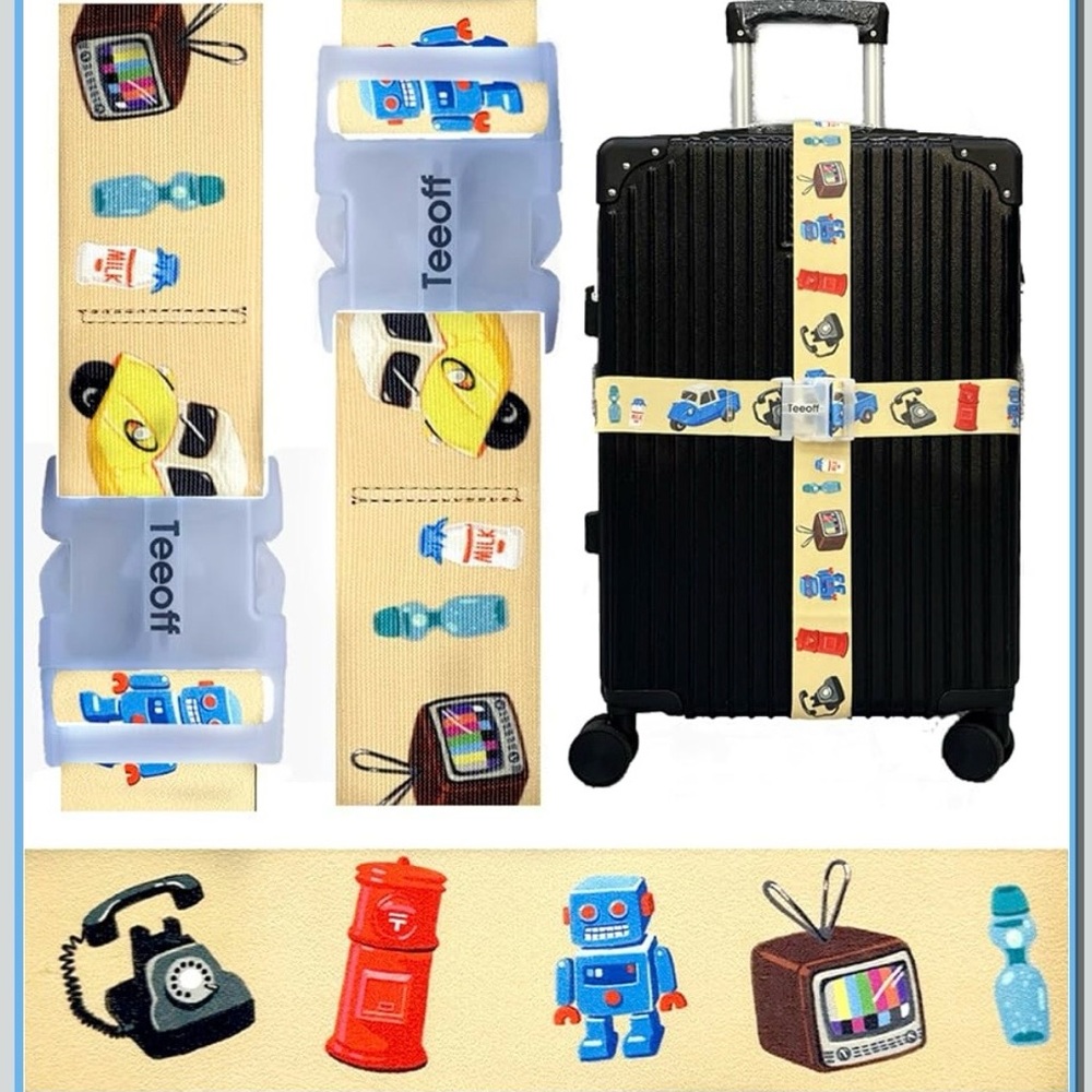 NEW Teeoff 2 Pack Luggage Straps-Apricot Showa